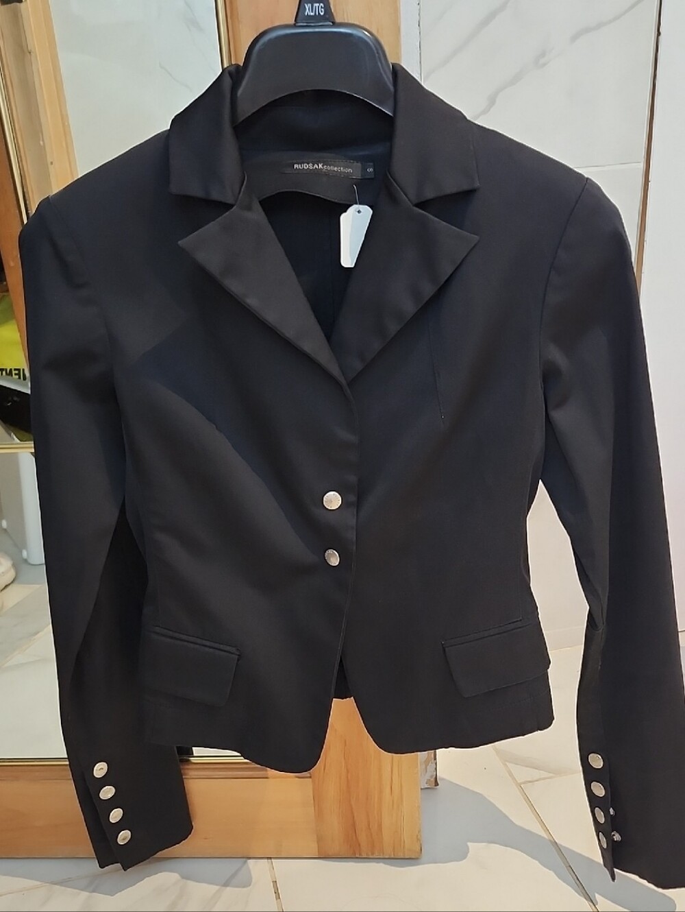 RUDSAK Black Tailored Blazer with Silver Buttons